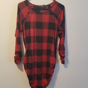Buffalo plaid maternity top